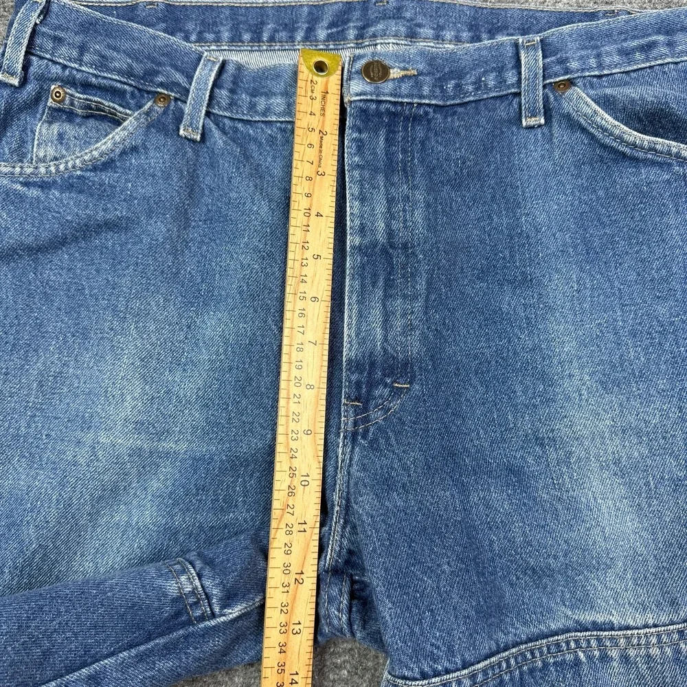 Dickies Mens Carpenter Jeans 36x34 Double Knee Blue Denim Workwear Distressed